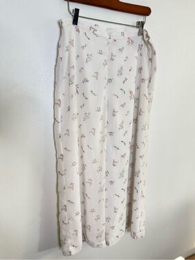 Long Tall Sally Floral Wide Leg Pants Tall Cream Pink Flowy